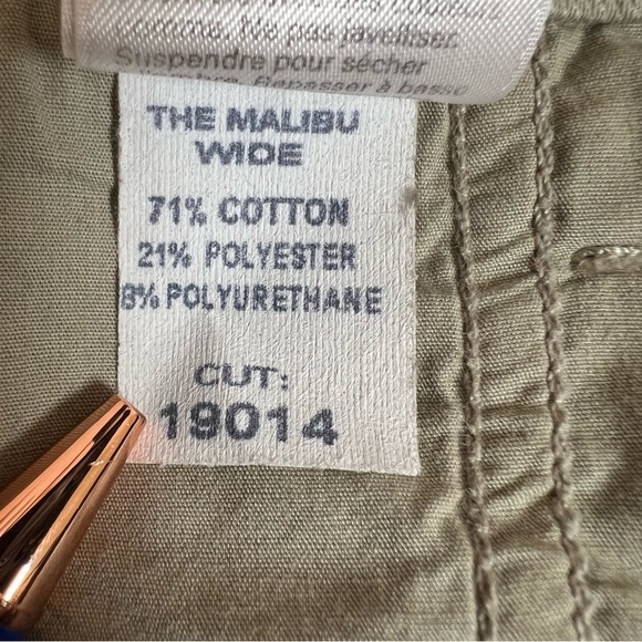 elims Malibu Wide-Leg Chino Trouser High Waist Sage Green Sz 28 Long (XL) NEW - Picture 13 of 13